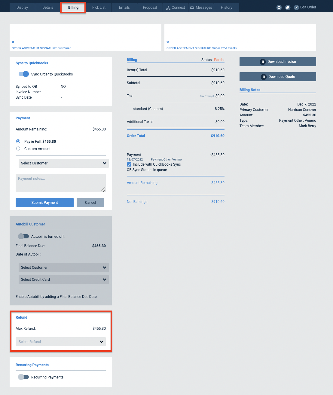 How To Document an Electronic [External] Refund in TapGoods PRO TapGoods
