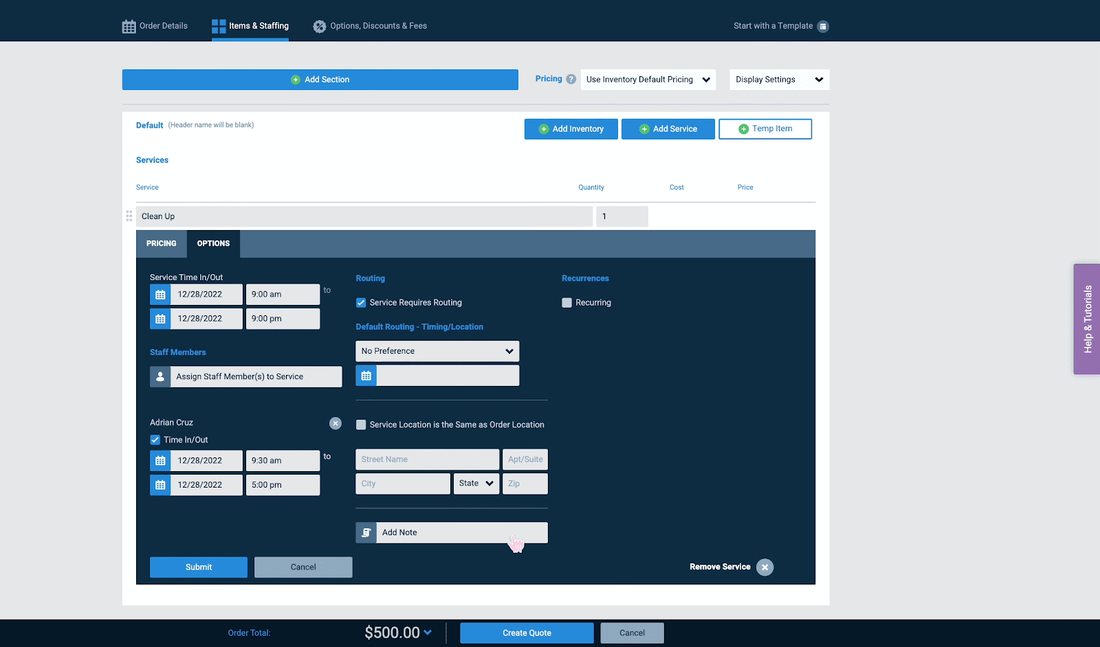 how-to-add-notes-to-a-service-on-an-order-in-tapgoods-pro-tapgoods